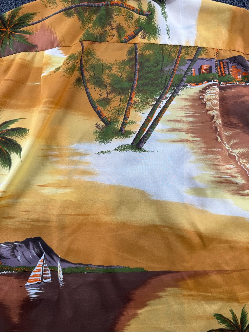 Rai Nani Vintage Men's Button up Hawaiian Shirt/Tropical Print/Size: Large - Picture 12 of 14